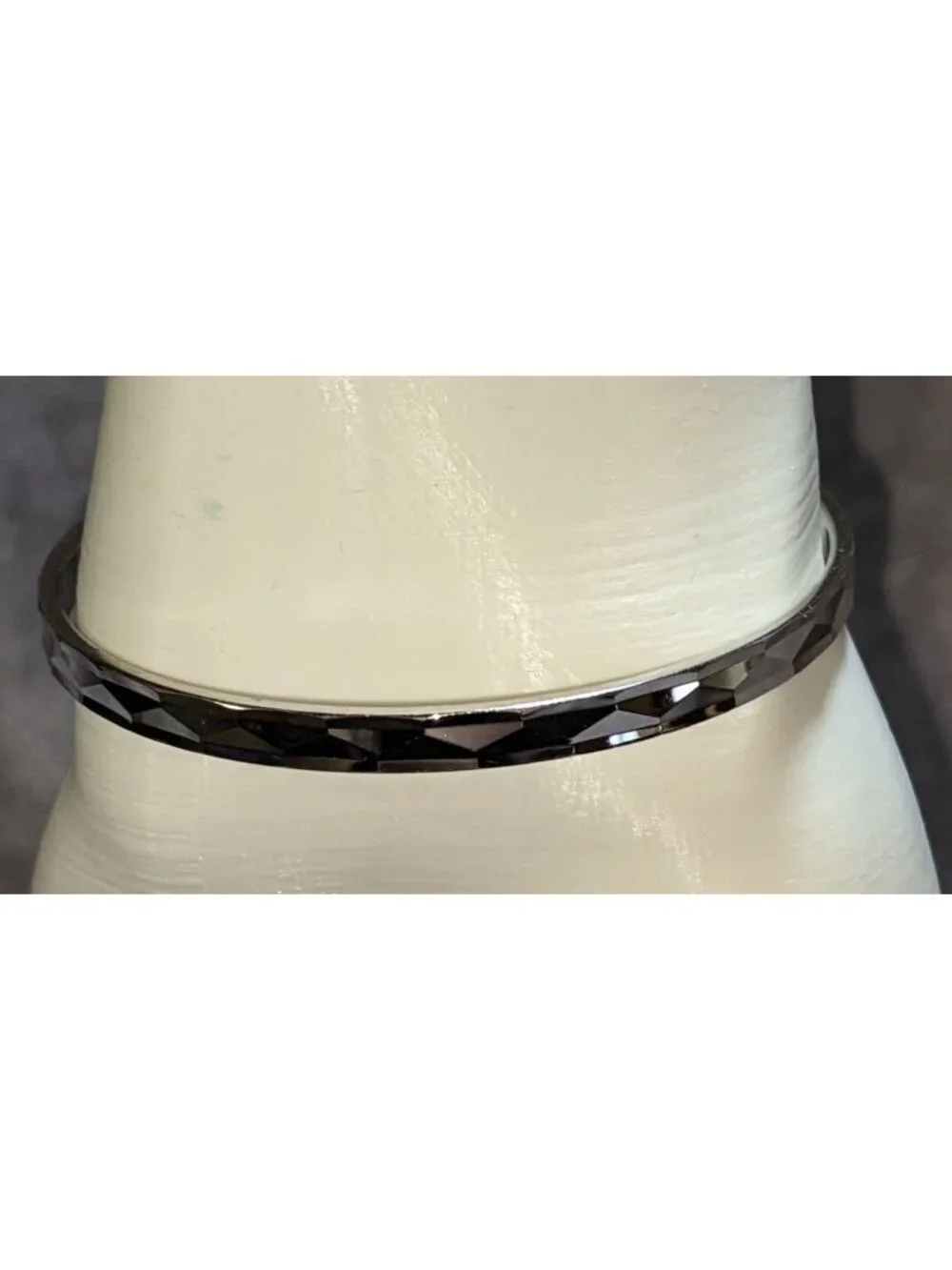 Mod Geometric Vintage Monet Silver Tone Faceted Cuff Bracelet